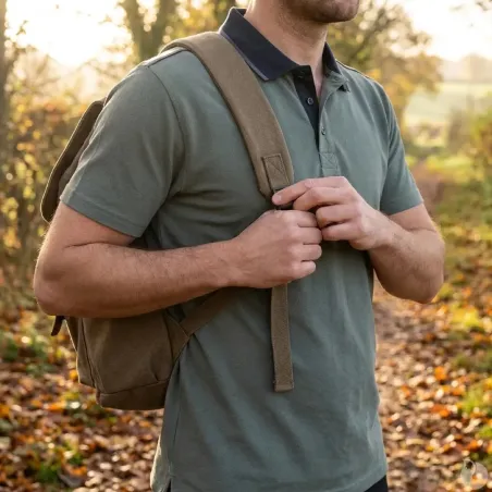 Polo Homme LMA® Col Chemise - Kaki 160g/m²
