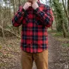 Chemise polaire homme à carreaux rouge 50-60°C