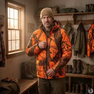 Doudoune réversible Alaskan Kaki/Orange - Chasse & Outdoor