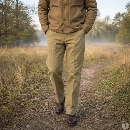 Pantalon Yorkley Moleskin Beige - Coton Velours Résistant
