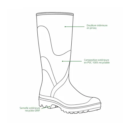 Bottes Baudou Karol marron femme/enfant PVC jersey