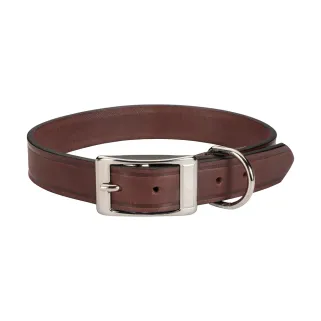 Collier cuir buffle marron S/M - 45 cm pour chiens actifs