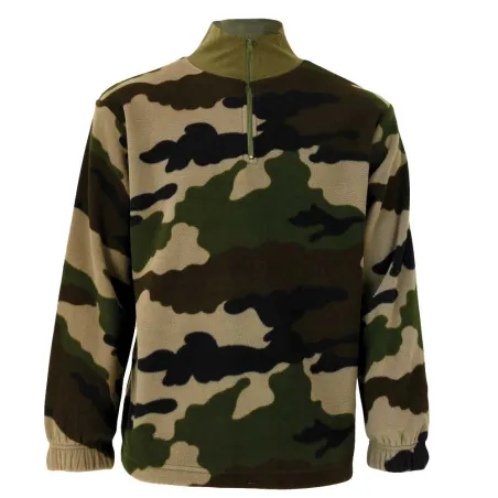 Sweat polaire camouflage col zippé 210 g/m²