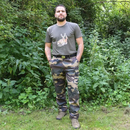 Pantalon treillis robuste 4 poches camouflage CE