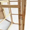 Volière hexagonale en bois avec sas et 3 abris inclus