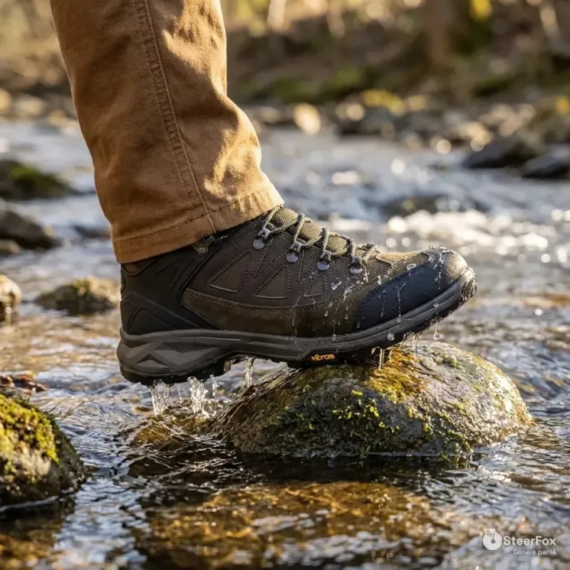 Chaussures Stagunt Ossau cuir suédé marron Vibram chasse