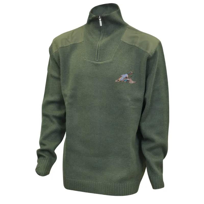 Pull chasse col camionneur résistant kaki