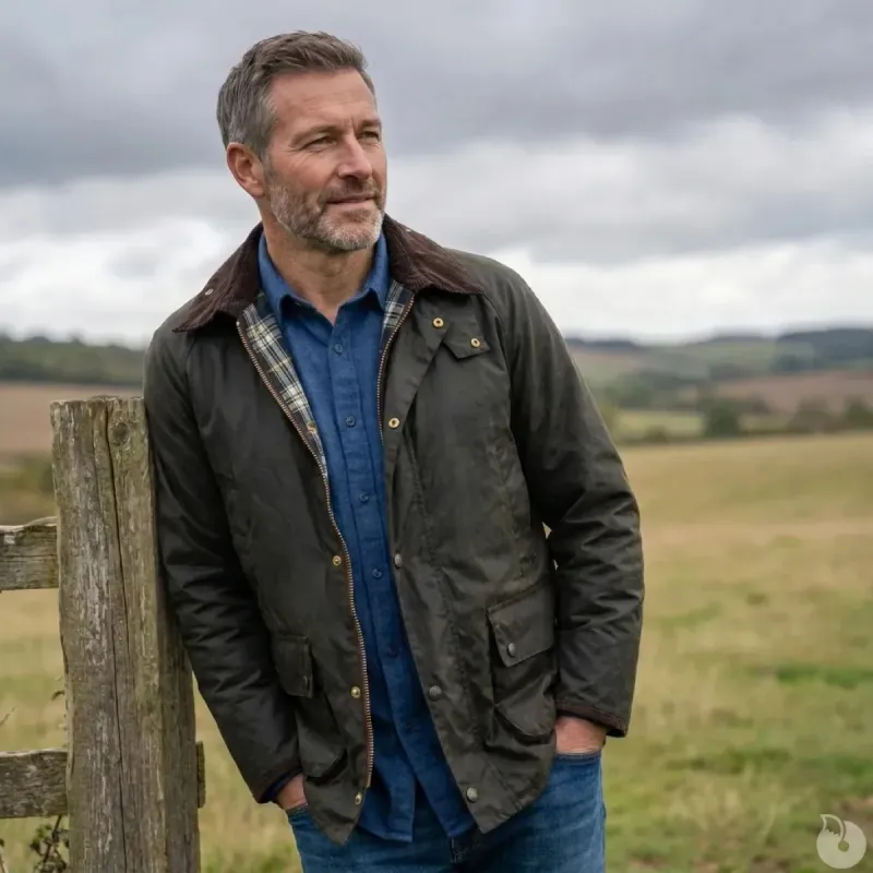 Veste Poacher Walker and Hawkes - Coton ciré vert style anglais