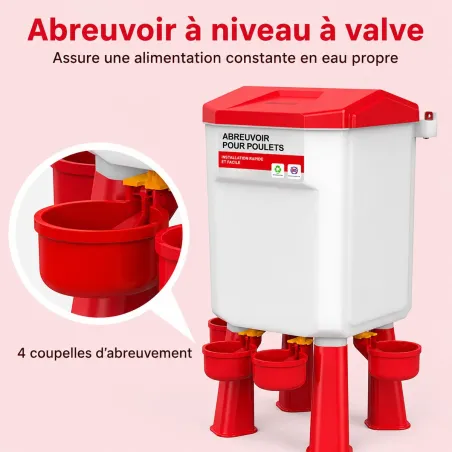 Kit mangeoire 12 kg + abreuvoir 11 L pour volailles