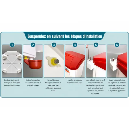 Kit mangeoire 12 kg + abreuvoir 11 L pour volailles