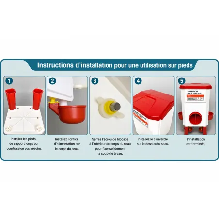 Kit mangeoire 12 kg + abreuvoir 11 L pour volailles