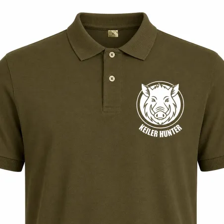 Polo Keiler Hunter kaki coton manches courtes logo 3