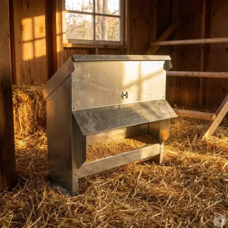 Mangeoire galvanisée 20 kg pour volailles et gibier