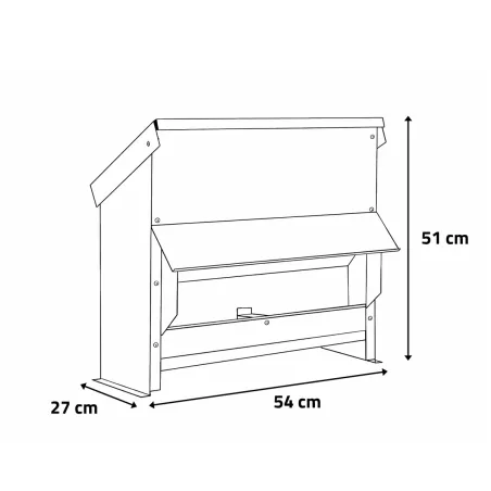 Mangeoire galvanisée 20 kg pour volailles et gibier