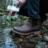 Bottines cuir marron zip latéral 40-46