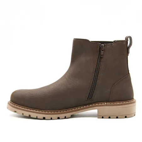 Bottines cuir marron zip latéral 40-46