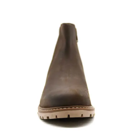 Bottines cuir marron zip latéral 40-46