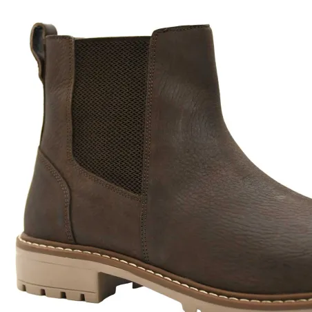 Bottines cuir marron zip latéral 40-46