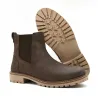 Bottines cuir marron zip latéral 40-46