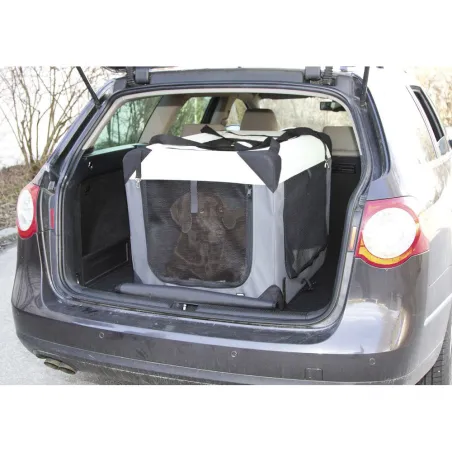 Caisse transport chien pliable toile 81x58 cm 3 accès