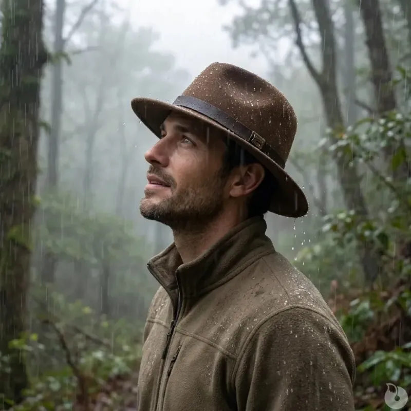 Chapeau Woolchap en laine déperlante marron réglable M-XL
