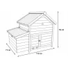 Poulailler bois 3 poules - Toit plastique - 112x77x92 cm