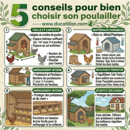 Poulailler bois 3 poules - Toit plastique - 112x77x92 cm