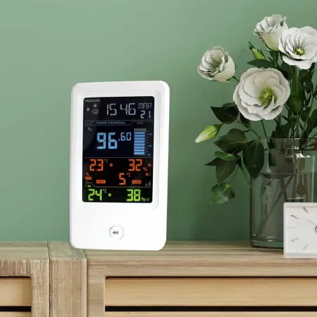 Station météo connectée avec pluviomètre - Écran couleur