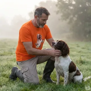 T-shirt Bartavel® épagneul chasse orange