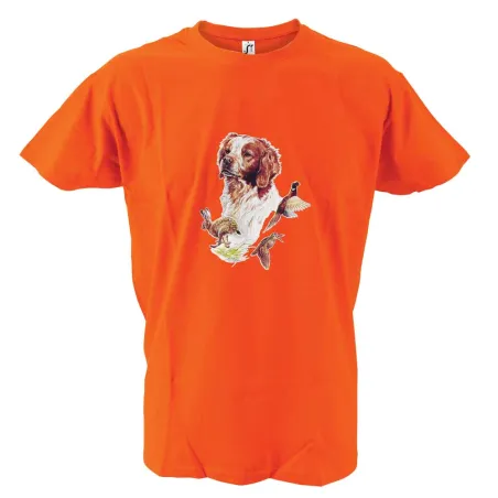 T-shirt Bartavel® épagneul chasse orange