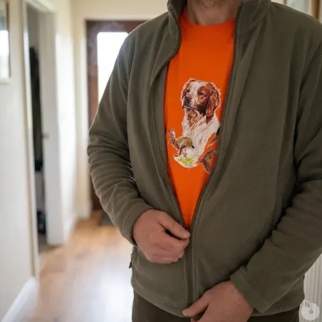 T-shirt Bartavel® épagneul chasse orange