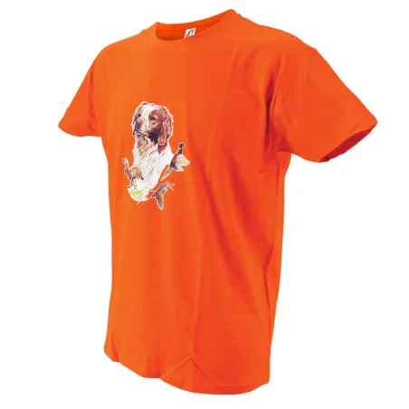 T-shirt Bartavel® épagneul chasse orange