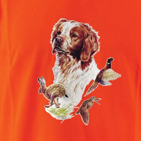 T-shirt Bartavel® épagneul chasse orange