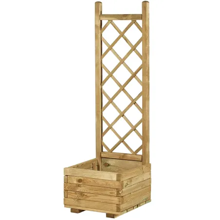 Jardinière bois treillis 40x31x140cm - élégance naturelle