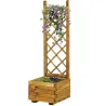 Jardinière bois treillis 40x31x140cm - élégance naturelle