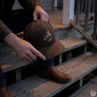 Casquette respirante brodé sanglier marron Treeland
