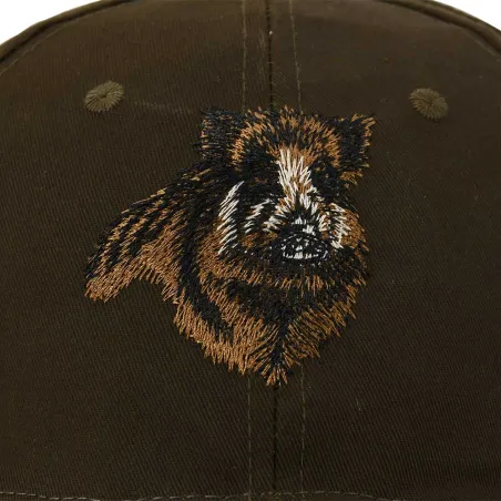 Casquette respirante brodé sanglier marron Treeland