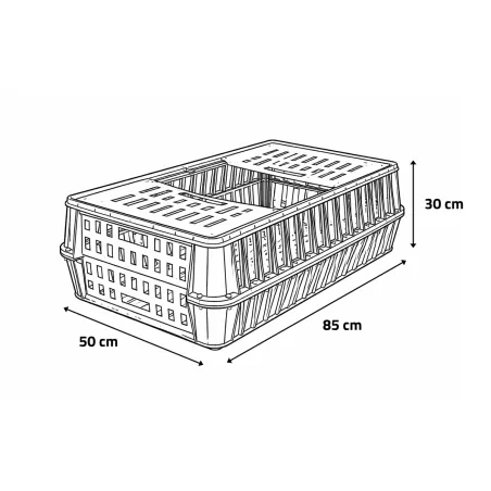 Caisse de transport empilable pour volailles - 85x50x30 cm