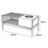 Cage d'élevage pour poussins et cailles 101x46x56 cm