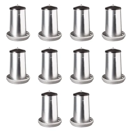 Lot de 10 mangeoires métal 5kg pour volailles