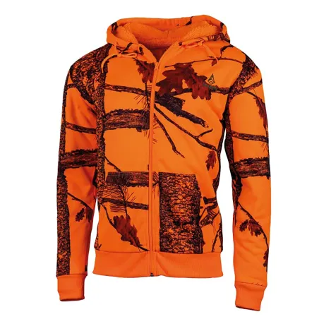 Sweat à capuche zippé Treeland camouflage fluo
