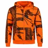 Sweat à capuche zippé Treeland camouflage fluo