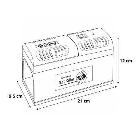 Piège électronique anti-rongeurs 7000V - 21x9,5x12 cm