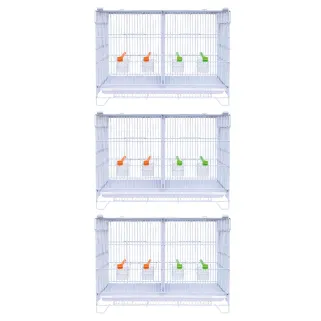 3 cages empilables pour oiseaux avec accessoires inclus