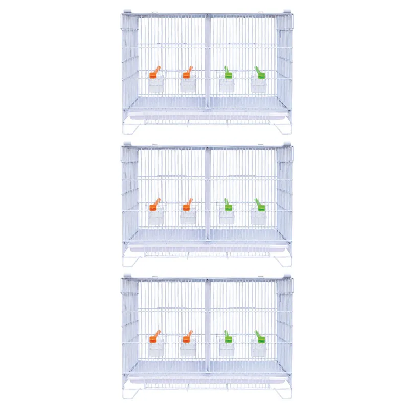 3 cages empilables pour oiseaux avec accessoires inclus