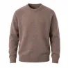 Pull laine col rond marron - Confort & style