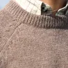 Pull laine col rond marron - Confort & style