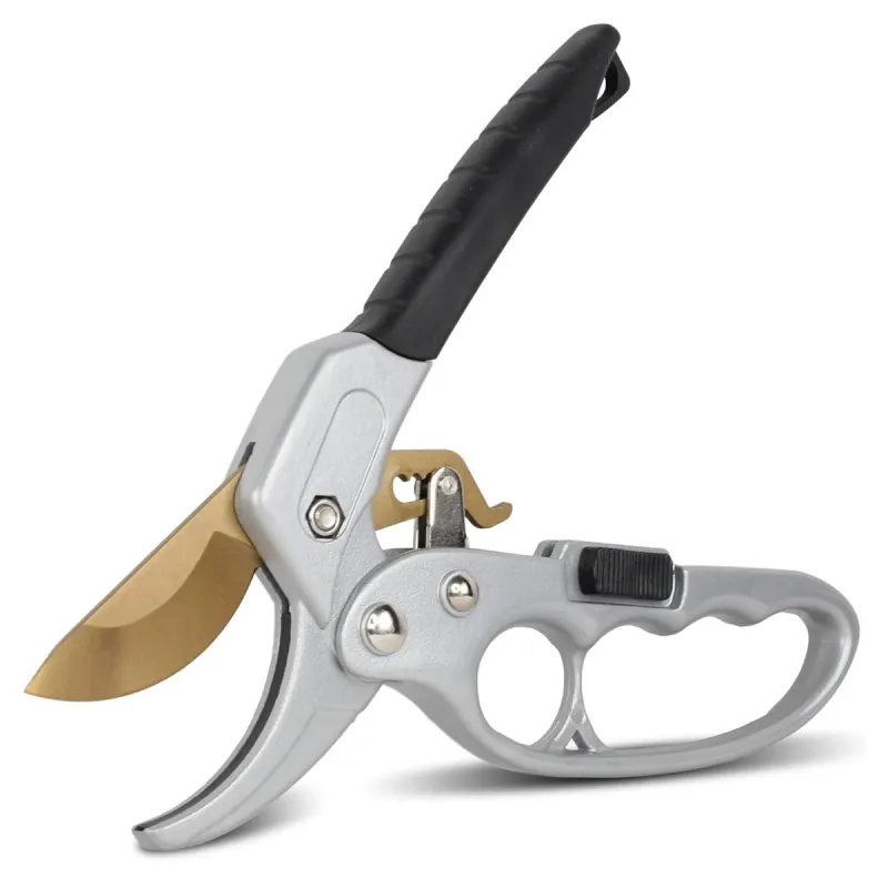 Sécateur à crémaillère titanium - coupe facile et durable