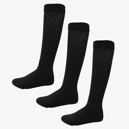 Lot 3 paires chaussettes hautes noires - Tailles 39/42 et 43/46