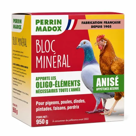 Bloc oligo-éléments anis 950g pour volailles et oiseaux